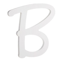 9 Inches White Wood Letter B Brush Font - $19.47