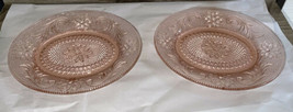2 Vintage Pink / Peach Tiara Sandwich Glass Oval Serving Plates 9.5”L Mint - £31.92 GBP