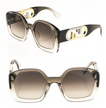 FENDI O&#39;LOCK 40048 Dark Brown Fashion FF Dual Lock Logo Sunglasses FE40048U - £433.27 GBP