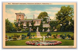 President&#39;s Residence Princeton University PRINCETON NJ UNP Linen Postcard V25 - £3.20 GBP