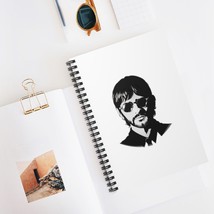 Ringo Starr Black and White Spiral Notebook Beatles Drummer - £14.50 GBP