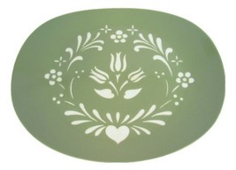 Harkerware &quot;Provincial Tulip - Green&quot; 11 1/2&quot; Oval Platter Serving Piece - £27.36 GBP