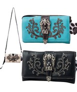 Western Wallet Women Crossbody Wristlet Trifold Clutch Cowgirl Cell Phon... - $26.99