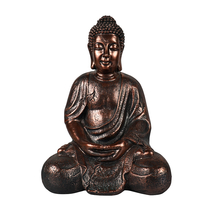 Bronze Finish Buddha Statue, Zen Buddha Statue Sitting, Resin, Large Decoration - £79.92 GBP