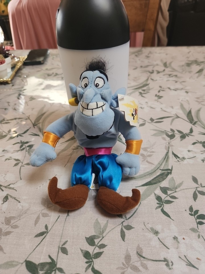 Vintage Walt Disney World Aladdin THE GENIE 8&quot; Bean Bag Plush - $7.38