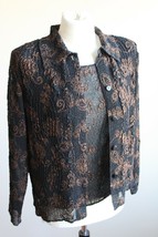 Bala Bala S Black Brown Crinkled Textured Top Jacket Matching Twin Set Travel - £15.54 GBP