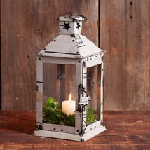 New Rustic Recycled Ironl Square Lantern - 15 inch image 2