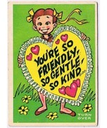 Vintage Sarcastic Valentine Card T.C.G. 1950s So Friendly So Gentle So Kind - $2.96