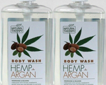 2 Bottle Natural Therapy 33.8 Oz Hemp &amp; Argan Nourishing Relaxing Body Wash - £27.64 GBP