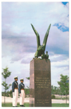 Vtg Postcard-US Air Force Academy-Eagle and Eaglets-Statute-Chrome-CO3 - $5.54