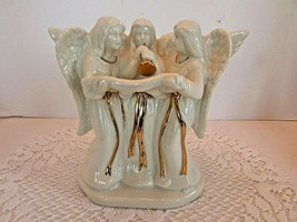 Mikasa Fine China Angel Trio Figurine Candle Holder Holiday Elegance 7&quot;H Lot D - £11.83 GBP