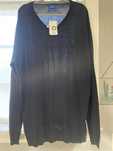 Merino Wool Sweater- APT.9 -NEW Black V-Neck Pullover L/S RET$75 Mens 3XLT - £27.25 GBP