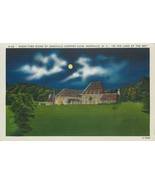 Linen Postcard NC L460 Night Time Scene Asheville Country Club Full Moon - $6.93