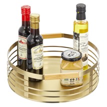 Modern Metal Lazy Susan Turntable Tray - Rotating Storage Spinner Organi... - $64.99