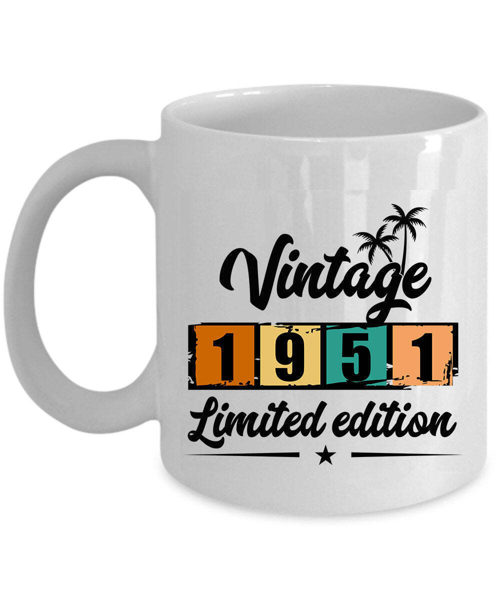 Primary image for 1951 Coffee Mug 11oz Limited Edition 72 Years Old 72th Birthday Vintage Cup Gift