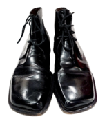 Bally FARELL Black Leather Ankle Boots Booties Italy Square Women EUR 36... - $65.00