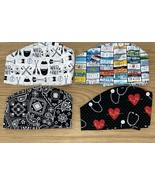 Lot 4 Tie Scrub Caps - Outdoor, EKG Medical, License Plates Travel, Bandana - $17.82