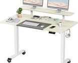 55 X 28 Inch Electric Standing Desk With Wheels, Height Adjustable Stand... - $555.99