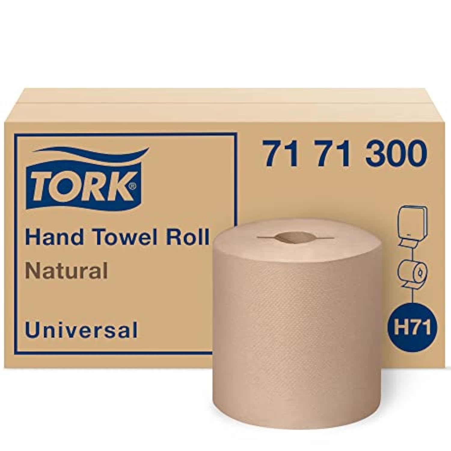 Tork Hand Towel Roll, Natural, Universal, H71, Large, 100% Recycled, 1-Ply, Whit