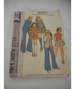 Vintage 1970s Girls Size 10.5 uncut McCall&#39;s sewing pattern 3716 for knits - $10.39