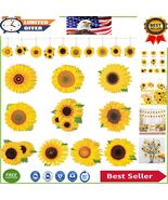 Charming Rustic 31-Piece Sunflower Ornament Set - Perfect for Parties &amp; ... - $315.55 MXN
