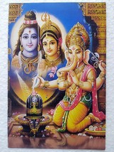 Lord Shiva Parvati Ganesh Hindu Gods Religious Original Post Card Postcard - $6.49