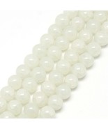 50 Crackle Glass Beads 8mm White Veined Bulk Jewelry Supplies Mix Unique  - $7.22