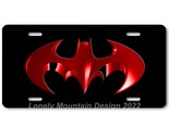 Cool Batman Inspired Art Red on Black FLAT Aluminum Novelty License Tag ... - £14.46 GBP