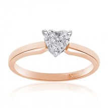 0.50 Carat CZ Heart Shape Engagement Ring 14k Rose Gold - $287.10