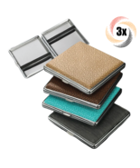 3x Cigarette Cases Assorted Color Straw Leather Portable Smoking King Fl... - £14.12 GBP