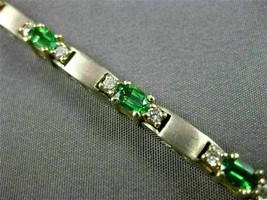7.15CT Oval Cut Simulated Emerald Tennis Bracelet Gold Plated 925 Silver - £127.70 GBP