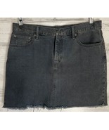 Levi&#39;s Skirt Women&#39;s 32 Gray Denim Frayed Hem Pockets Zip Fly Hipster Jean - £11.89 GBP