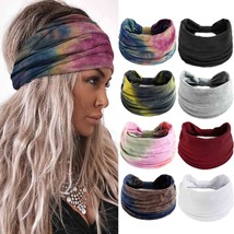 Headbands for Women Wide Head Bands Turban Knotted Headband Elastic Non Slip Hai - £33.90 GBP