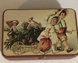 Vintage Young Children Pulling A Wagon of Toys Tin Small ODS2 - $6.92
