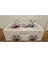 Manhattan Candle Lights &quot;Lotus&quot; Crystal Clear - 5-1/2&quot; Candle Holders! - $19.34