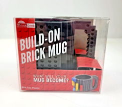 Build-On Brick Mug Building Brick Gray 12 Oz Cup ThinkGeek Food Safe NEW... - £6.13 GBP