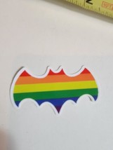 LGBTQ Pride Rainbow Sticker Decal Multi Color Batman Bat Symbol - £7.04 GBP