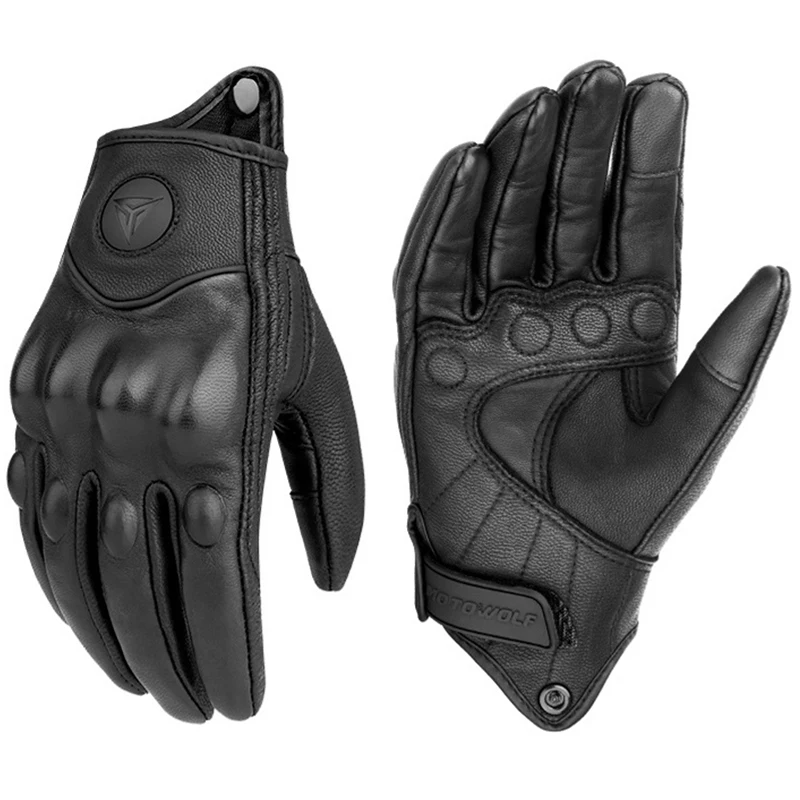 Genuine Leather Motorcycle Gloves Winter Gloves Summer Goatskin Riding T... - $29.43