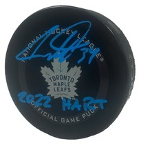 AUSTON MATTHEWS Autographed &quot;2022 HART&quot; Maple Leafs Official Puck FANATICS - $281.30