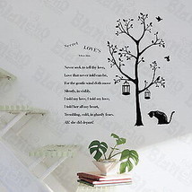 Poetry Cat - Hemu Wall Decals Stickers Appliques Home Decor 12.6 BY 23.6 Inches - £11.73 GBP