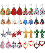 Faux Leather Teardrop Earrings Lot of 16 Pairs Wholesale Christmas Jewel... - $49.36 CAD
