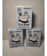 3 Pack Grandma&#39;s Pure &amp; Natural Lye Bath Soap For Face and Body, NEW 6 o... - $24.74