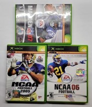 Set of 3 Original Xbox Games Madden 07 NCAA Football 2005 and 2006 TESTED - £14.78 GBP