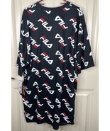 NWT FILA Men's T-Shirt Crewneck Tee Square Straight All Over Print 2XL Black - £15.69 GBP