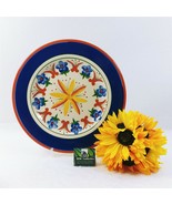 Giftcraft Mexican Sunrise Platter 11 1/2&quot; Blue Band Flowers 2003 - £19.62 GBP