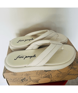 FREE PEOPLE Wonderland Leather Sandal Flip Flop, Size 9.5, White, NWT - $69.02 CAD
