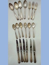 LOT vintage 19pc KINGS SILVERPLATE FLATWARE mc. g.c. SET - £65.90 GBP