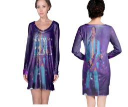 Prince Purple rain superbowl halftime Long Sleeved Satin Nightgown - £25.57 GBP+