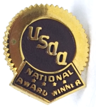 USAA National Award Winner Lapel Pin Black on Gold Ribbon Vintage - £8.48 GBP