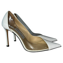 Jimmy Choo Cass Pumps In White Patent Leather Women Ecru Size 37 - £130.75 GBP